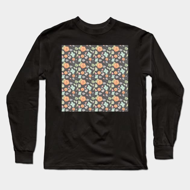 Elegant seamless pattern with flowers, vector illustration Long Sleeve T-Shirt by AnaMOMarques